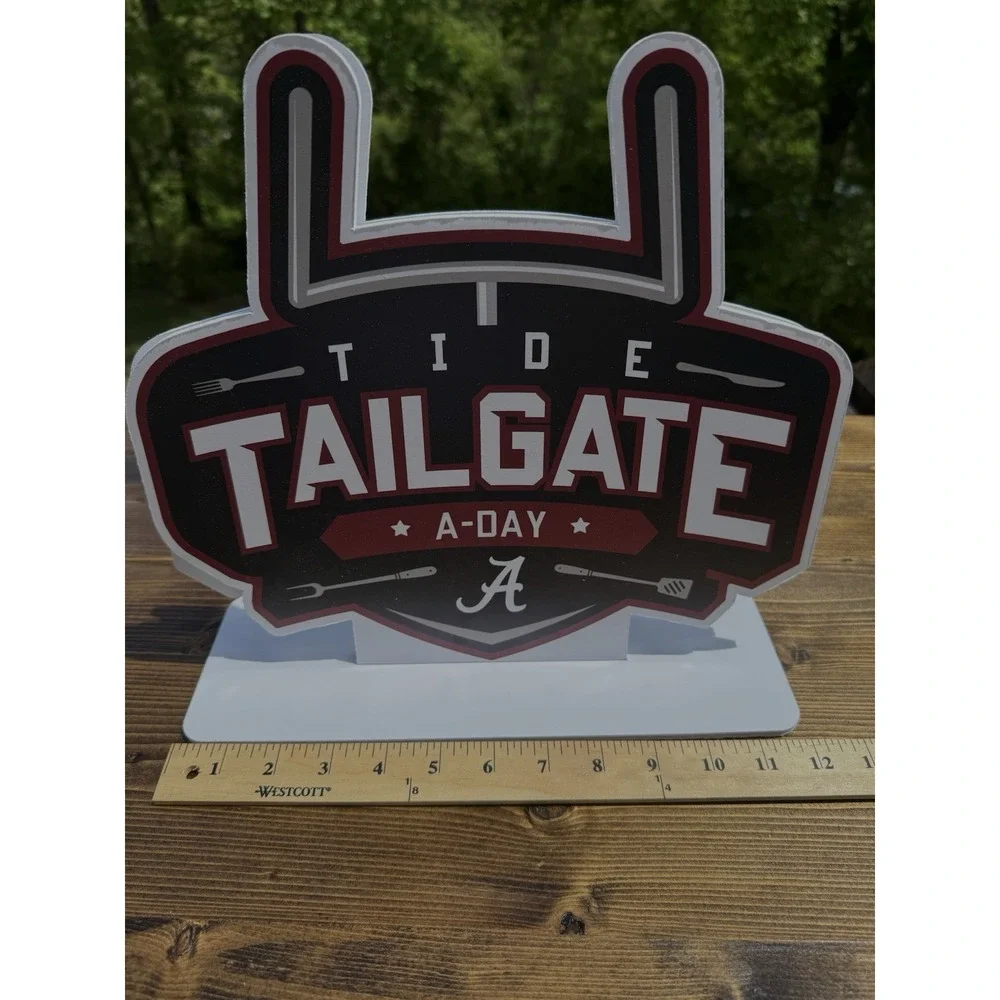 Alabama Crimson Tide A Day Tailgate Double Sided Tabletop Sign Game Day Decor